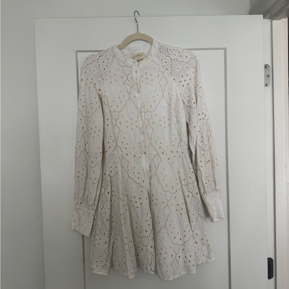 Sezane White Lace Caprice Dress